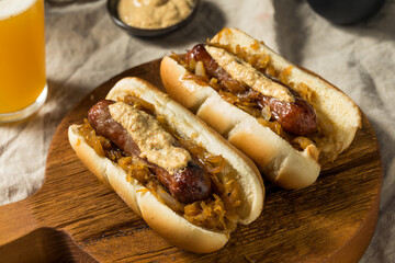 Homemade Bratwurst Sausage Sandwiches