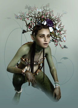 Crouching Fairy, 3d CG