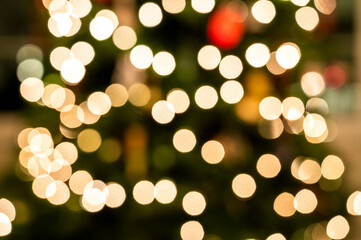 Holiday tree light bokeh background