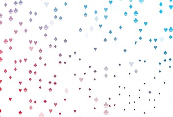 Light Blue, Red vector cover with symbols of gamble.