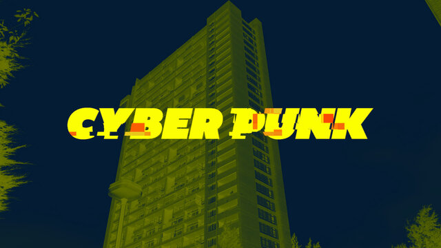 Cyber Punk Futuristic Glitch Title Overlay
