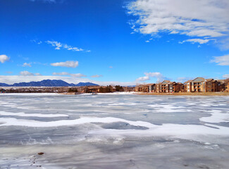 Frozen lake in Colorado