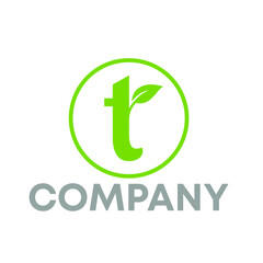 letter T leaf logo 