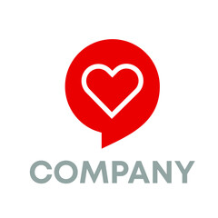 Chat Heart Logo Design 