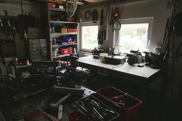 Basement Workshop with Small Window