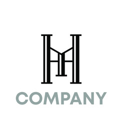 Modern creative YH Logo Design and template	