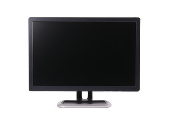 computer monitor with blank display on white background