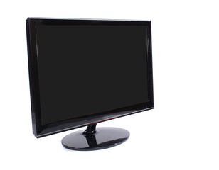 computer monitor with blank display on white background