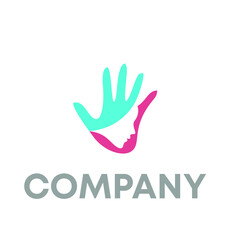 Fototapeta premium human head and hand logo
