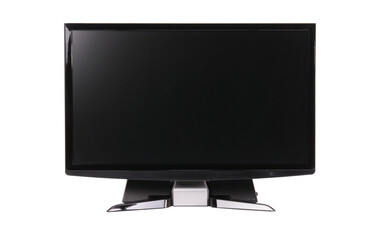 computer monitor with blank display on white background