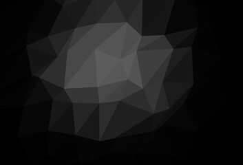 Dark Black vector shining triangular pattern.
