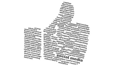 Naklejka premium Tag cloud in the shape of a 