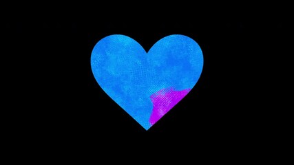 Heart shape painted in rainbow colours, stop motion animation on a black background - Powered by Adobe