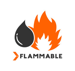 Design of flammable oil drop symbol