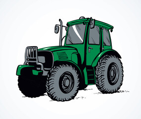 Obraz premium Tractor. Vector drawing