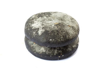 black burger buns isolated on white background
