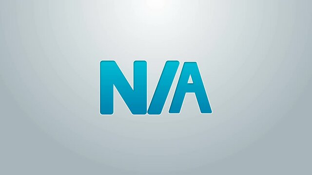 Blue line Not applicable icon isolated on grey background. 4K Video motion graphic animation