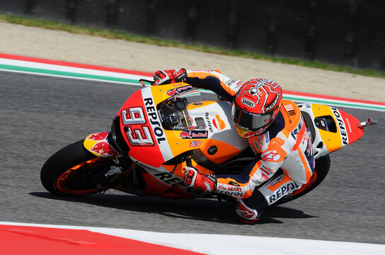 Mugello - ITALY, June 2: Spanish Honda rider Marc Marquez at 2017 Oakley GP of Italy MotoGP at Mugello Circuit on JUNE 2, 2017