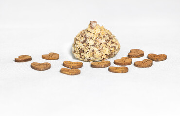 A delicious candy on a white background, love sweetness concept