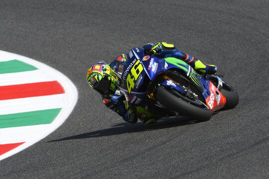 MUGELLO - ITALY, JUNE 2: Italian Yamaha rider Valentino Rossi at 2017 MotoGP GP of Italy on June 2, 2017