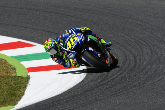 MUGELLO - ITALY, JUNE 2: Italian Yamaha rider Valentino Rossi at 2017 MotoGP GP of Italy on June 2, 2017