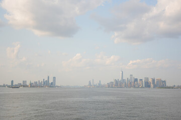 New York, NY, USA - May 30, 2019: View from Staten Island Ferry