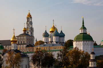 Scenic view of the Trinity Lavra of St. Sergius in the city of Sergiev Posad (Russia)