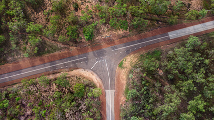 The view from above of a australian crossing.