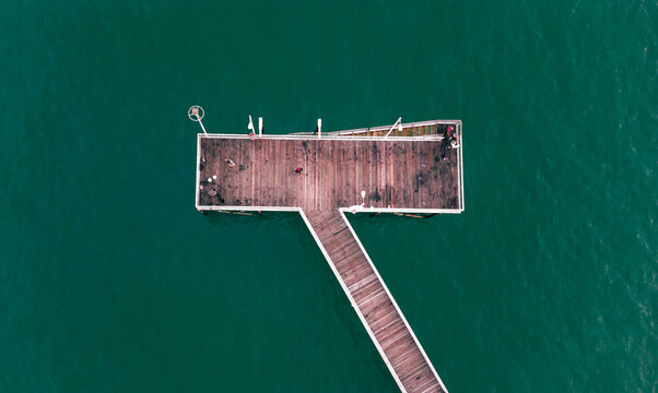 The iconic Jetty from above in Nightcliff, Darwin, Northern Territory, Australia.