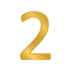 Gold number two symbol.