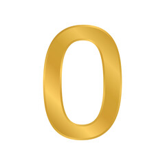 Gold number zero symbol.