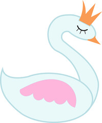 Swan, vector flat illustration