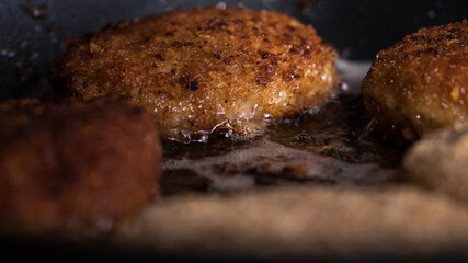 Cooking potato cakes in the kitchen