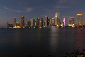 Miami skyline at sunrise, Florida, USA