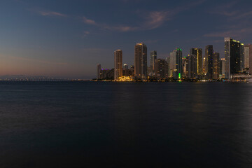 Miami skyline at sunrise, Florida, USA