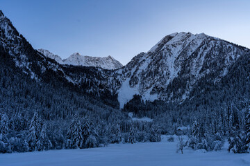 Fototapeta na wymiar Italy, Trentino, Vermiglio - 13 December 2020 - The wonderful winter nature in Trentino