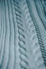 Closeup of white knitted design