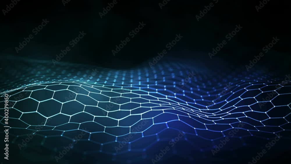 Poster hexagonal background technology pattern. futuristic information technology concept. communication ne