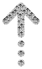 Recursion composition from send up. Flat vector send up composition is made from repeating itself send up items.