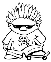 Skateboarder Character Drawing