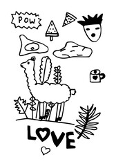 Doodle patch set. Stylization for a child's drawing