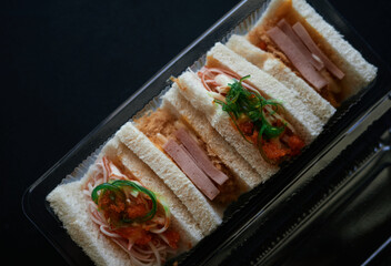 Seafood salad bread with a cup of coffee