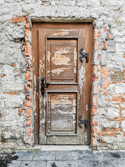 Old narrow streets, traditional stone houses and doors