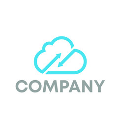 Cloud Arrow Logo Design 