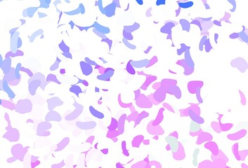 Fototapeta na wymiar Light Pink, Blue vector texture with random forms.