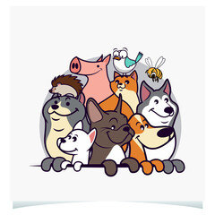 Dog together t-shirt design, Dog t shirt Vector Graphics to download