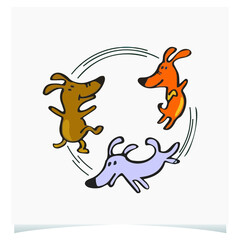 Dogs play t-shirt design, Dog t shirt Vector Graphics to download