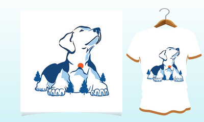 Mountain dog vector t-shirt design, Dog t shirt Vector Graphics to download