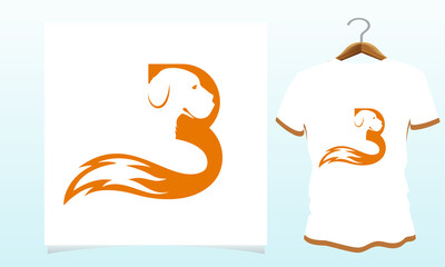 Letter B dog t-shirt design, Dog t shirt Vector Graphics to download