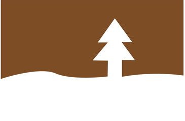 Pine tree in the snow. Vector illustration